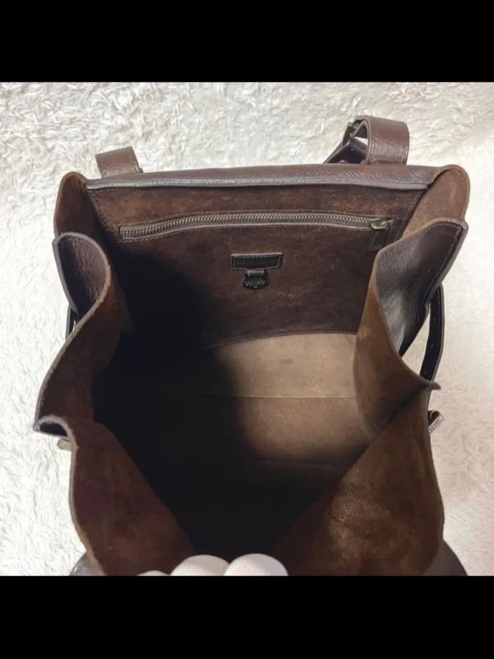 Mulberry Dark Brown Leather Shoulder Tote with Buckle Strap
